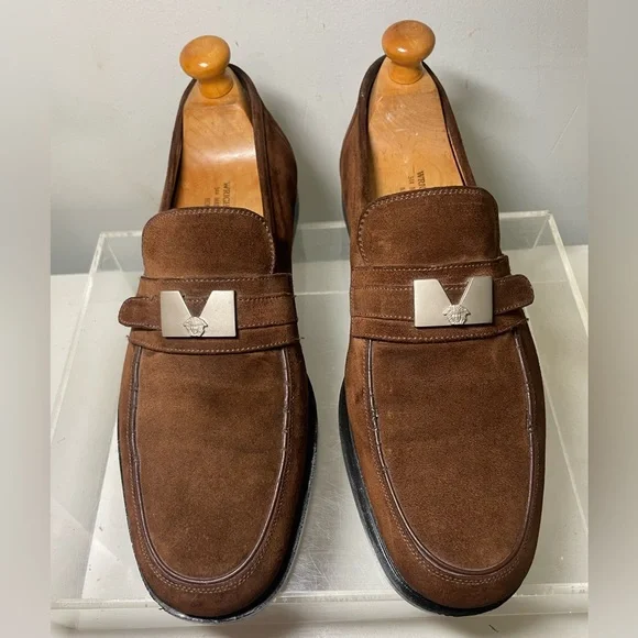 Versace | Shoes | Gianni Versace Mens Suede Leather Loafers  display picture 3